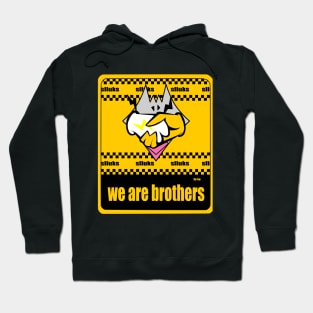 Cartoon chicken logo handshake design Hoodie